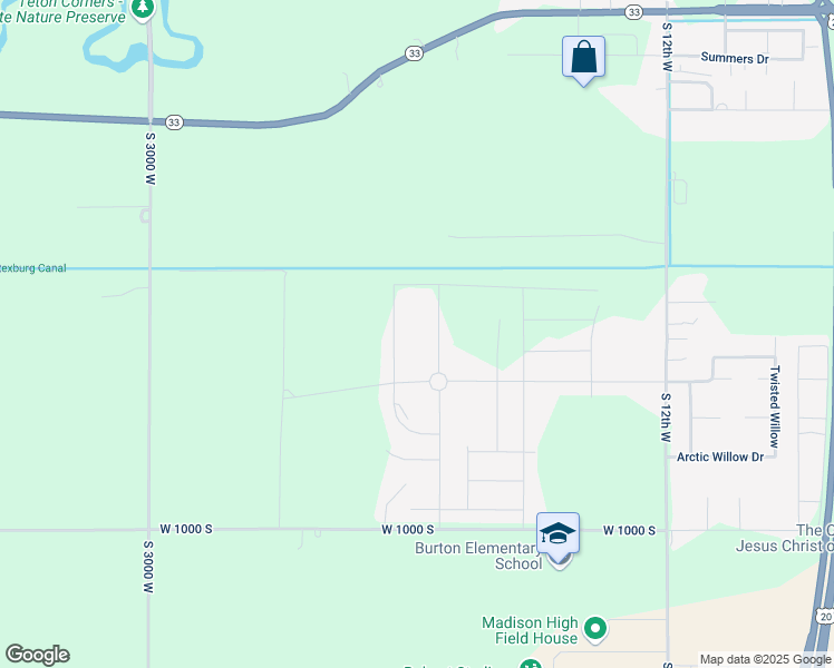 map of restaurants, bars, coffee shops, grocery stores, and more near 900-998 Green Haven Street in Rexburg