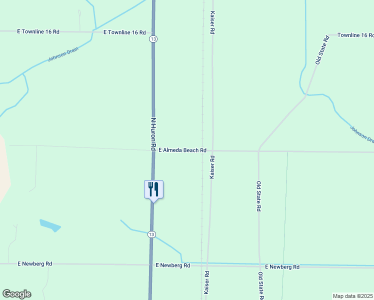 map of restaurants, bars, coffee shops, grocery stores, and more near 2081 East Almeda Beach Road in Pinconning