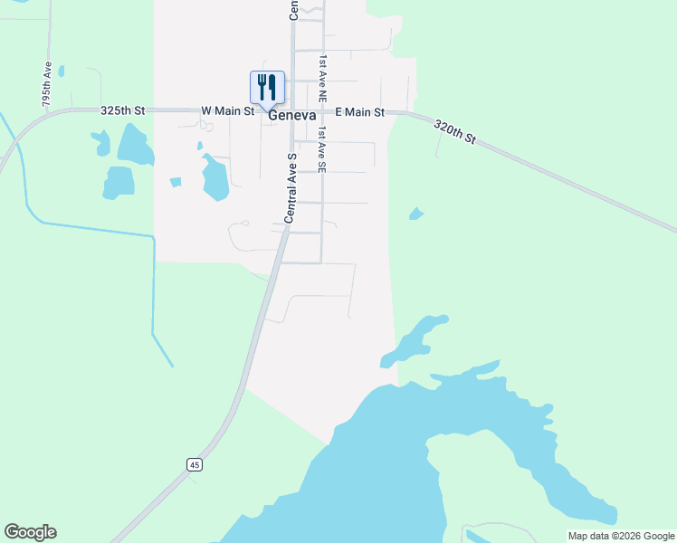 map of restaurants, bars, coffee shops, grocery stores, and more near 112 Southeast 5th Street in Geneva
