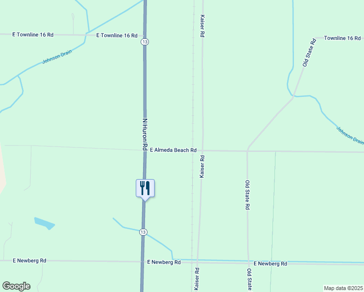 map of restaurants, bars, coffee shops, grocery stores, and more near 2081 East Almeda Beach Road in Pinconning