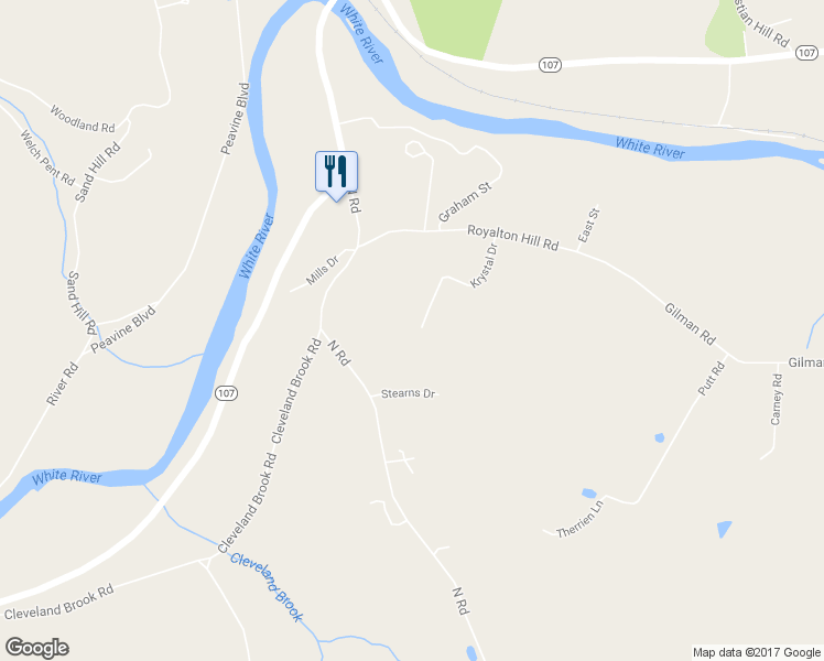 map of restaurants, bars, coffee shops, grocery stores, and more near 292 Krystal Drive in Bethel