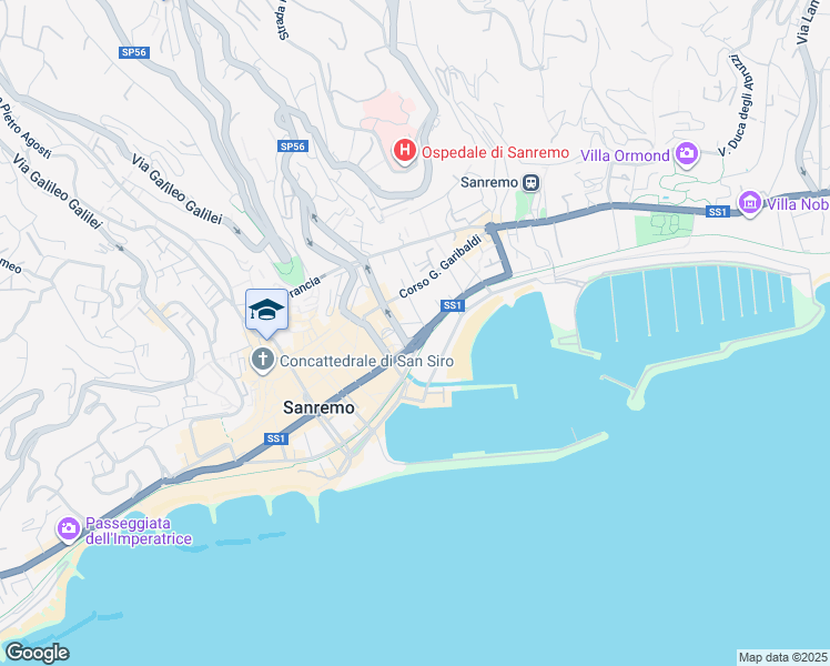 map of restaurants, bars, coffee shops, grocery stores, and more near 10 Corso Raimondo Orazio in Sanremo