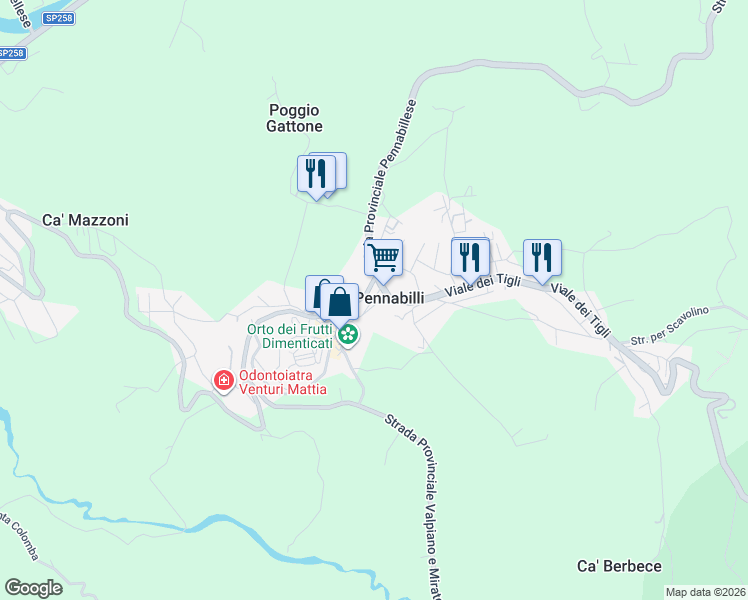 map of restaurants, bars, coffee shops, grocery stores, and more near 29 Via Guglielmo Marconi in Ozzano Dell`Emilia