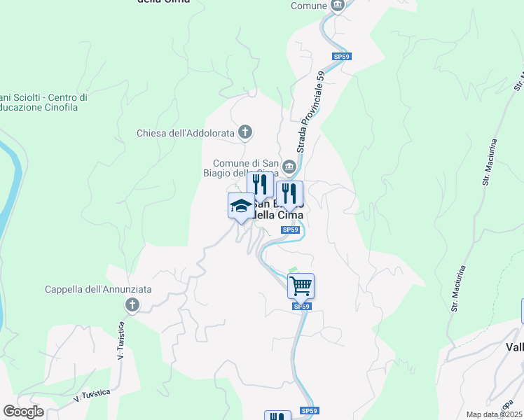 map of restaurants, bars, coffee shops, grocery stores, and more near 2-6 Via San Biagio in San Biagio della Cima