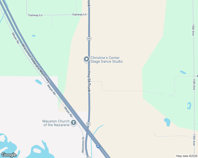 map of restaurants, bars, coffee shops, grocery stores, and more near N4888 Wisconsin 58 in Mauston