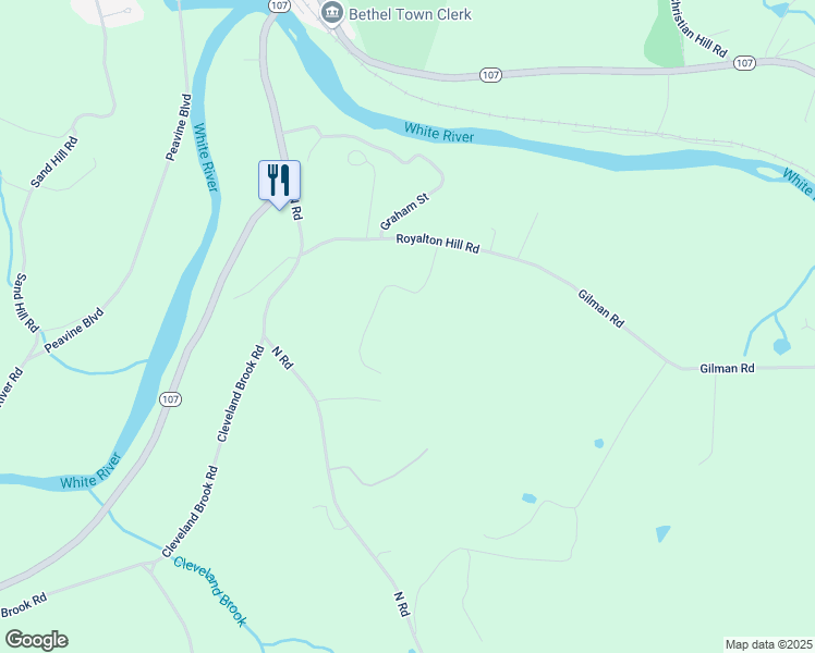 map of restaurants, bars, coffee shops, grocery stores, and more near 275 Krystal Drive in Bethel