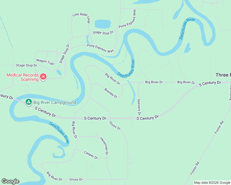 map of restaurants, bars, coffee shops, grocery stores, and more near 16830 Brenda Drive in Bend