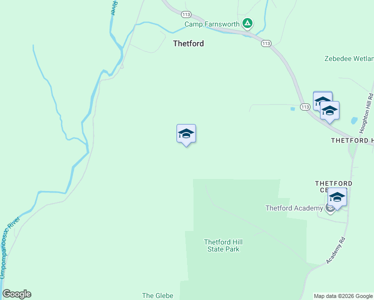 map of restaurants, bars, coffee shops, grocery stores, and more near 304 Academy Road in Thetford