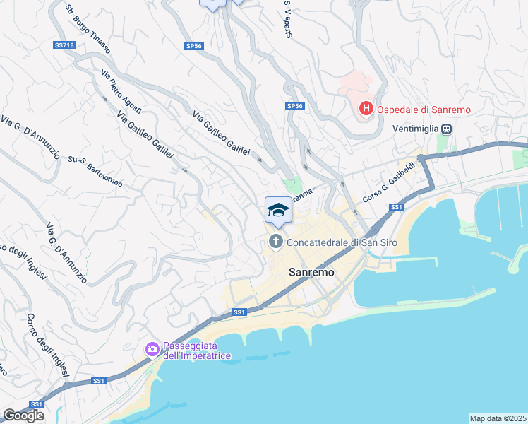 map of restaurants, bars, coffee shops, grocery stores, and more near in Sanremo