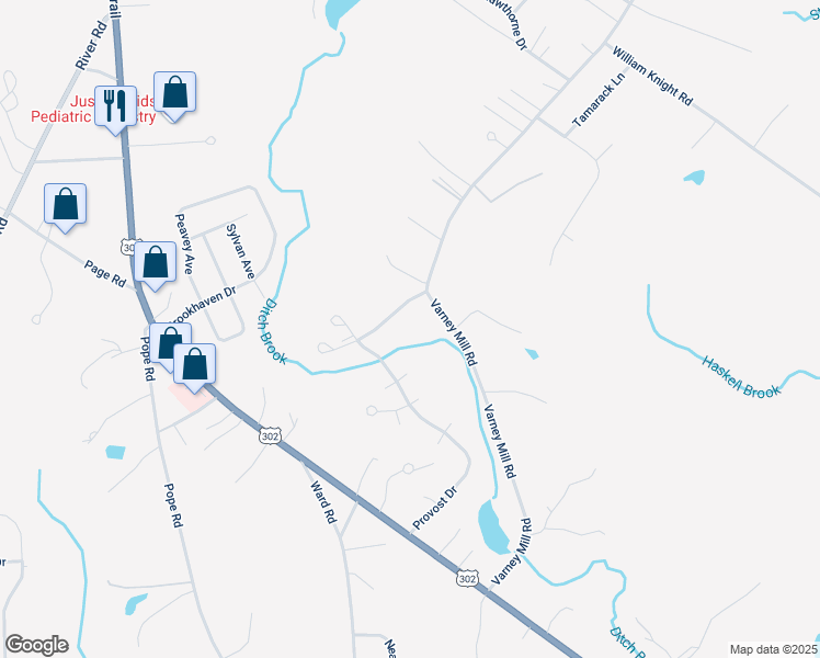 map of restaurants, bars, coffee shops, grocery stores, and more near 49 Provost Drive in Windham