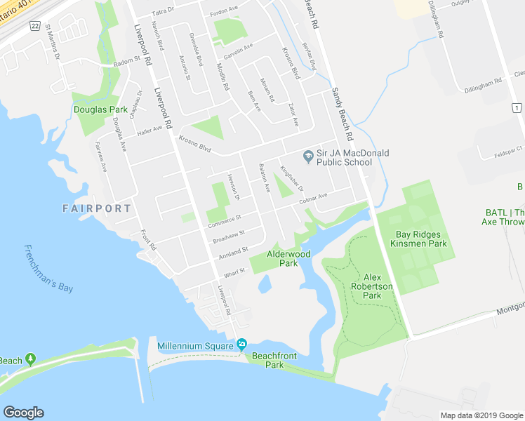 map of restaurants, bars, coffee shops, grocery stores, and more near 710 Balaton Avenue in Pickering