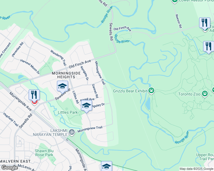 map of restaurants, bars, coffee shops, grocery stores, and more near in Toronto
