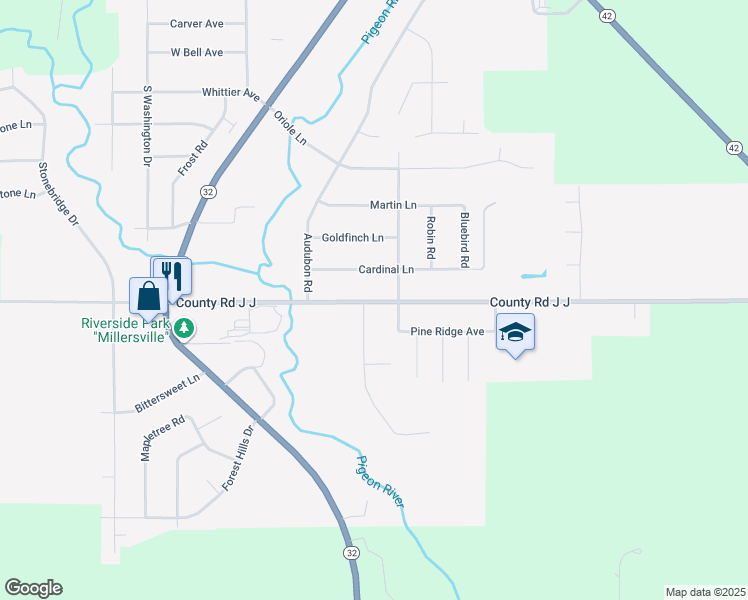map of restaurants, bars, coffee shops, grocery stores, and more near 606 Millersville Avenue in Howards Grove