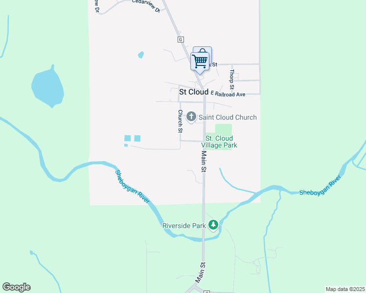 map of restaurants, bars, coffee shops, grocery stores, and more near 830 Church Street in Saint Cloud