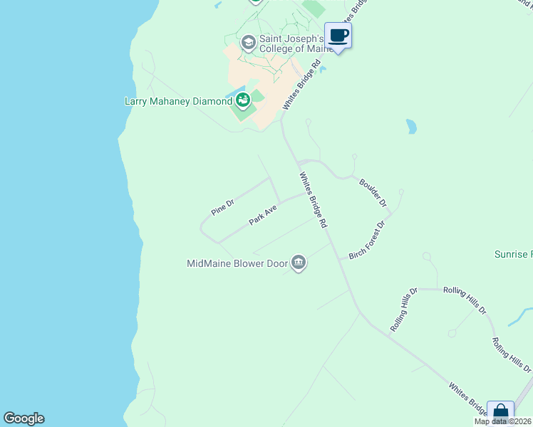 map of restaurants, bars, coffee shops, grocery stores, and more near 34 Park Avenue in Standish