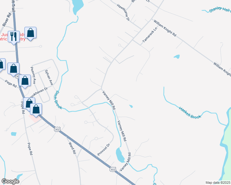 map of restaurants, bars, coffee shops, grocery stores, and more near 33 Serenity Lane in Windham