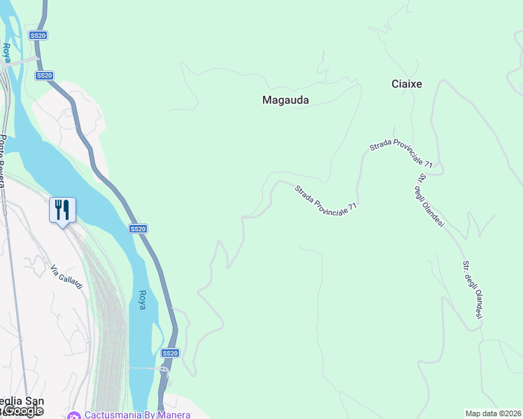map of restaurants, bars, coffee shops, grocery stores, and more near 36 Regione Magauda in Provincia di Imperia