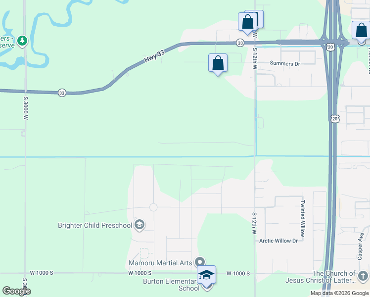 map of restaurants, bars, coffee shops, grocery stores, and more near 2313 West 440 South in Rexburg