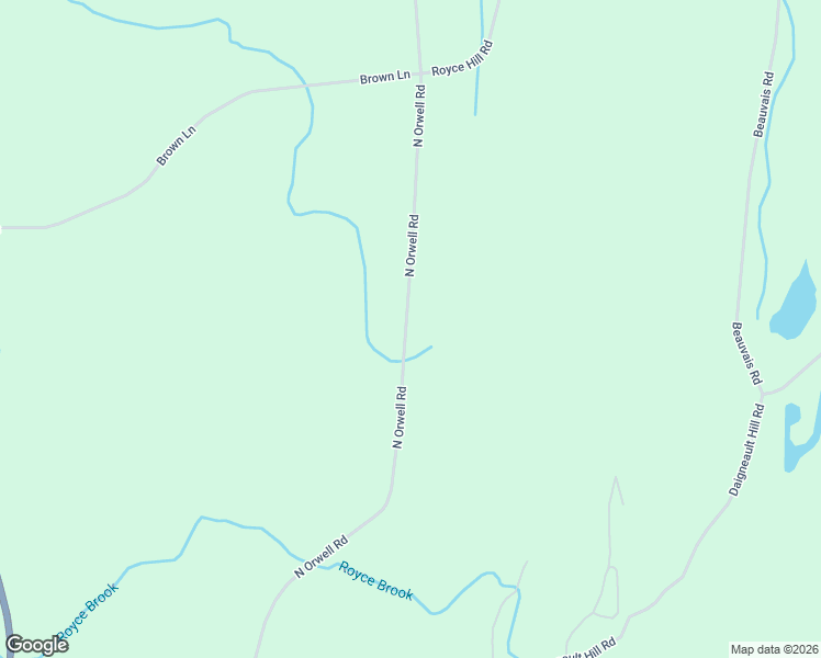 map of restaurants, bars, coffee shops, grocery stores, and more near 239 North Orwell Road in Orwell