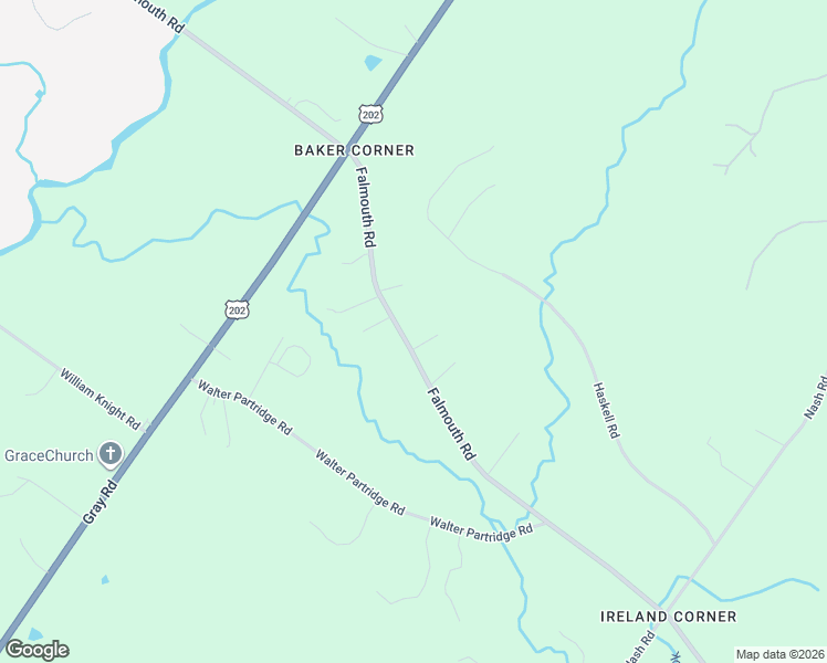 map of restaurants, bars, coffee shops, grocery stores, and more near 295 Falmouth Road in Windham