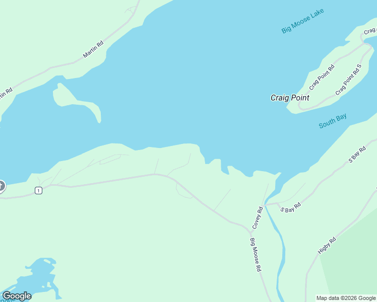 map of restaurants, bars, coffee shops, grocery stores, and more near 1352 Big Moose Road in Eagle Bay
