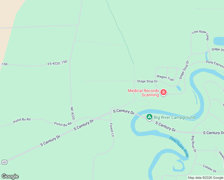 map of restaurants, bars, coffee shops, grocery stores, and more near 16485 Stage Stop Drive in Bend