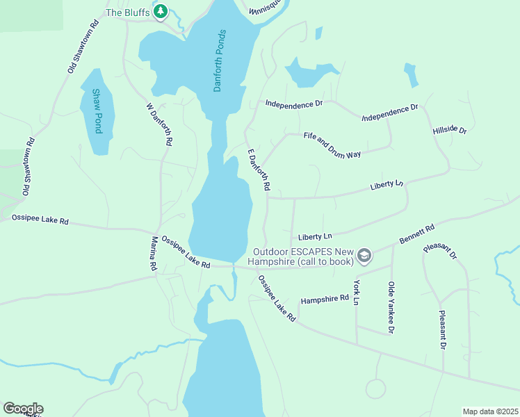map of restaurants, bars, coffee shops, grocery stores, and more near 51 East Danforth Road in Freedom