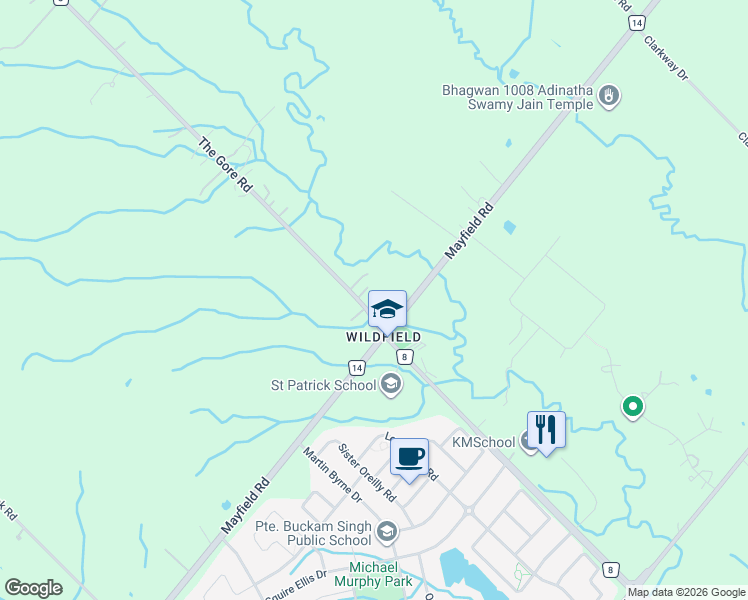 map of restaurants, bars, coffee shops, grocery stores, and more near 12049 The Gore Road in Bolton