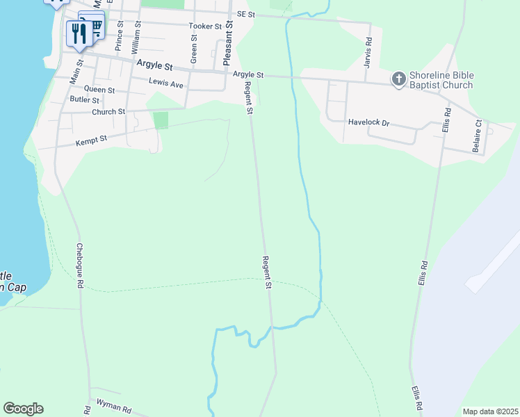 map of restaurants, bars, coffee shops, grocery stores, and more near 100 Regent Street in Yarmouth