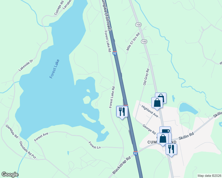 map of restaurants, bars, coffee shops, grocery stores, and more near 18 Island Avenue in Cumberland