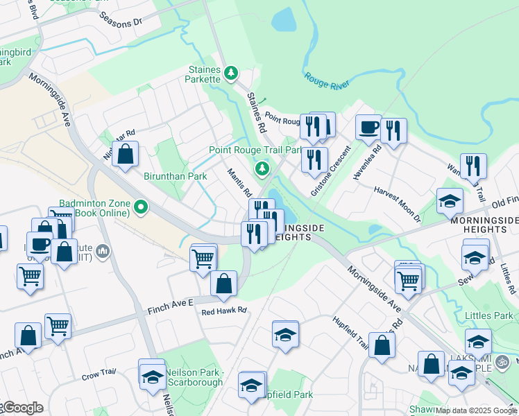 map of restaurants, bars, coffee shops, grocery stores, and more near in Toronto