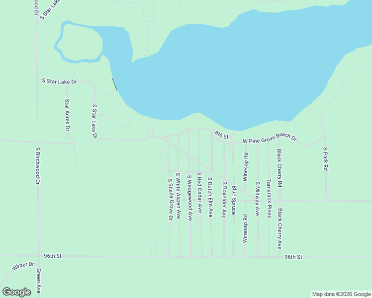 map of restaurants, bars, coffee shops, grocery stores, and more near 11481 South Red Cedar Avenue in Baldwin