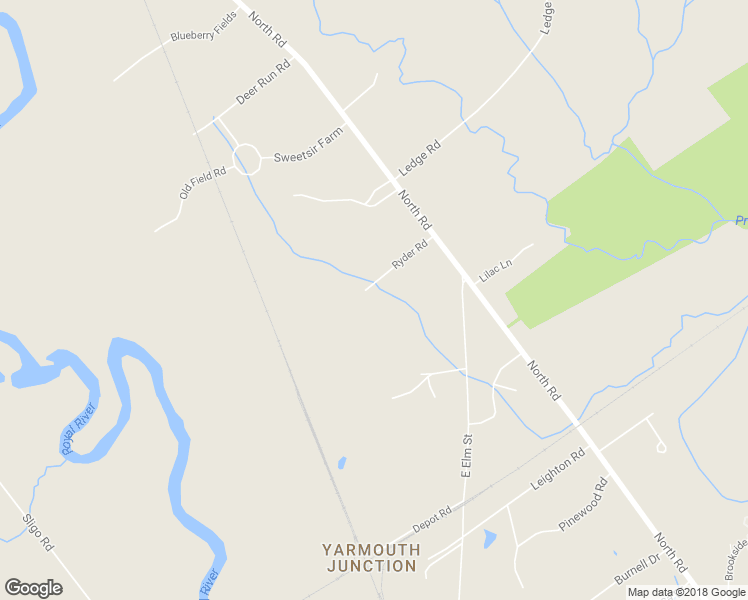 map of restaurants, bars, coffee shops, grocery stores, and more near 56 Ryder Road in Yarmouth