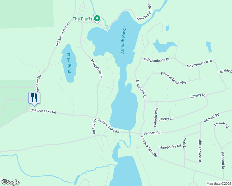 map of restaurants, bars, coffee shops, grocery stores, and more near 49 Abenaki Drive in Freedom