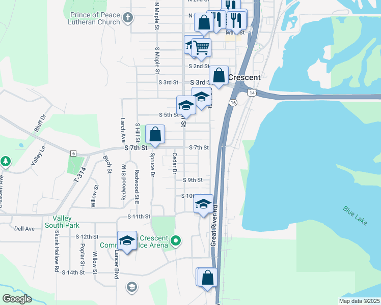 map of restaurants, bars, coffee shops, grocery stores, and more near 440 South 7th Street in La Crescent