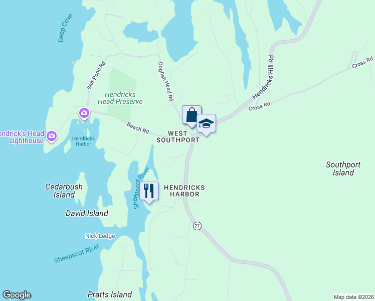 map of restaurants, bars, coffee shops, grocery stores, and more near in Southport