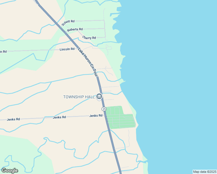 map of restaurants, bars, coffee shops, grocery stores, and more near Jesse Drive in Huron County