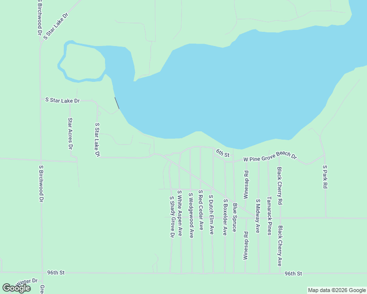 map of restaurants, bars, coffee shops, grocery stores, and more near 8369 West Pine Grove Beach Drive in Baldwin