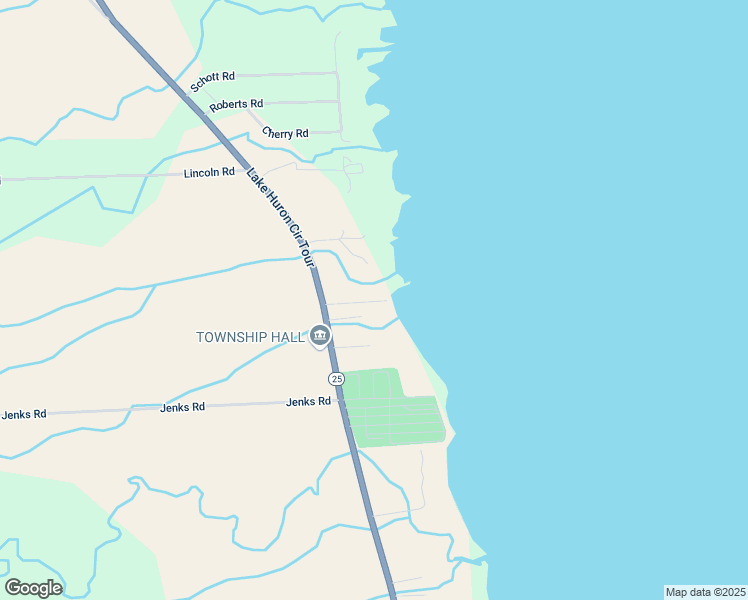 map of restaurants, bars, coffee shops, grocery stores, and more near Jesse Drive in Harbor Beach