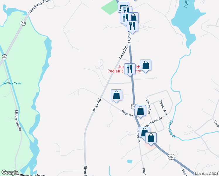 map of restaurants, bars, coffee shops, grocery stores, and more near 991 River Road in Windham