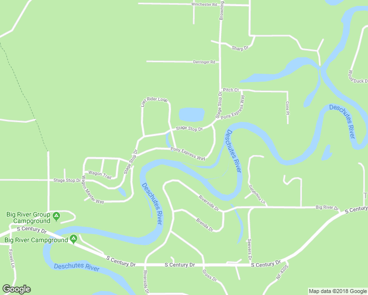 map of restaurants, bars, coffee shops, grocery stores, and more near 16780 Pony Express Way in Bend