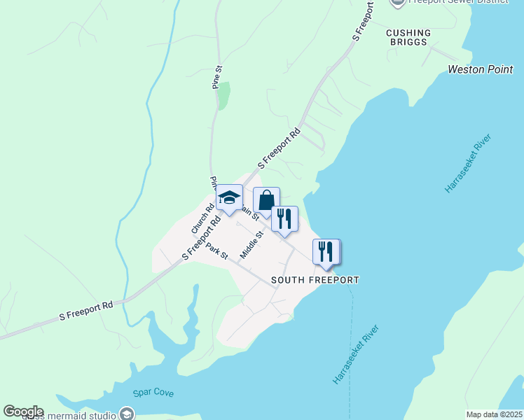 map of restaurants, bars, coffee shops, grocery stores, and more near 9 Kelleran Road in Freeport