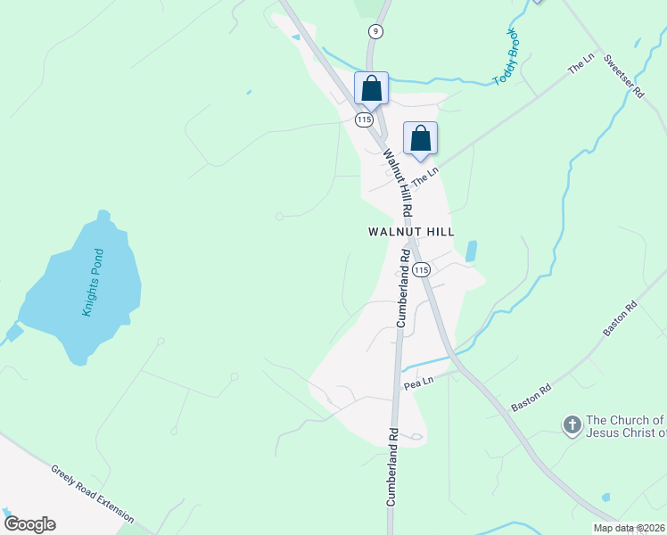 map of restaurants, bars, coffee shops, grocery stores, and more near 418 Walnut Hill Road in North Yarmouth