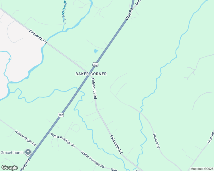 map of restaurants, bars, coffee shops, grocery stores, and more near 341 Falmouth Road in Windham