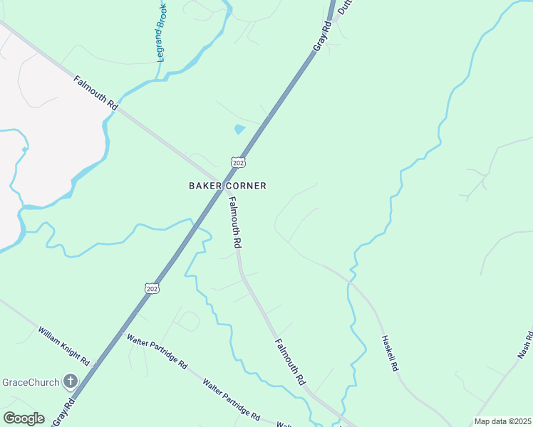 map of restaurants, bars, coffee shops, grocery stores, and more near 341 Falmouth Road in Windham