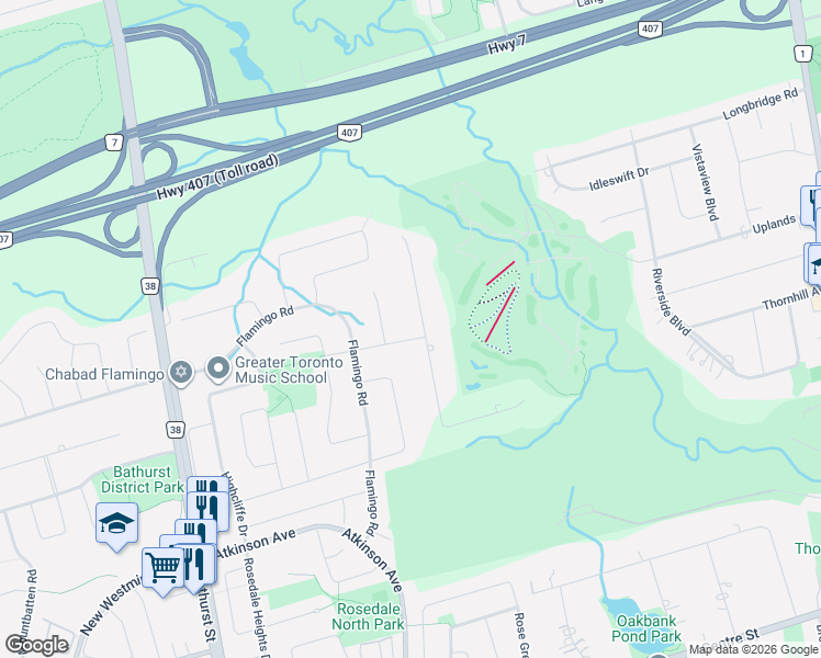 map of restaurants, bars, coffee shops, grocery stores, and more near 10 Callaway Court in Vaughan
