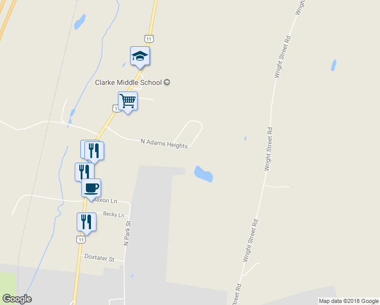 map of restaurants, bars, coffee shops, grocery stores, and more near 17908 North Adams Heights in Adams
