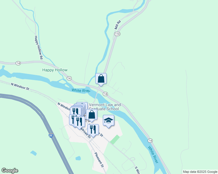 map of restaurants, bars, coffee shops, grocery stores, and more near 80 Fairview Terrace in Royalton