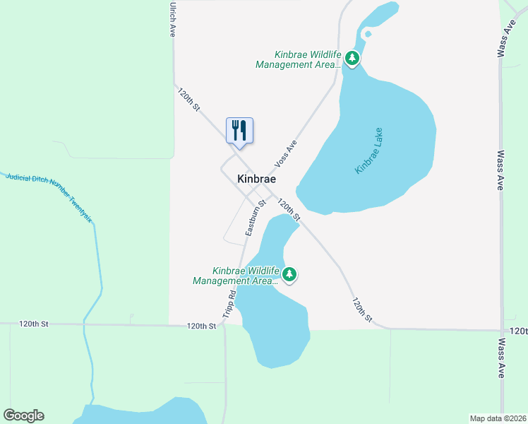 map of restaurants, bars, coffee shops, grocery stores, and more near 11610 Tripp Road in Kinbrae