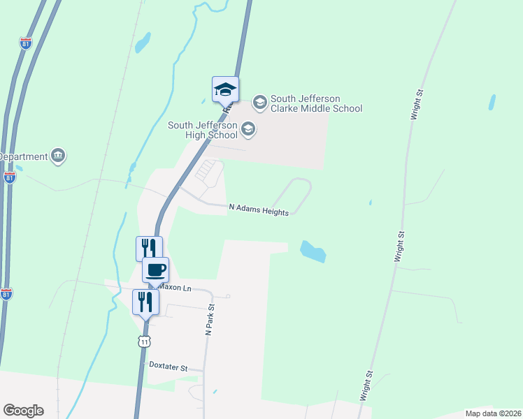 map of restaurants, bars, coffee shops, grocery stores, and more near 17972 North Adams Heights in Adams